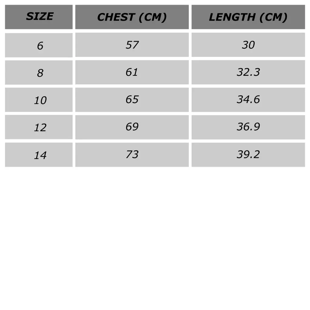 Normandale Shorts Size Chart.webp